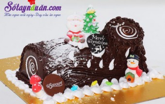 Cách làm bánh Sôcôla khúc cây, món quà Noel
