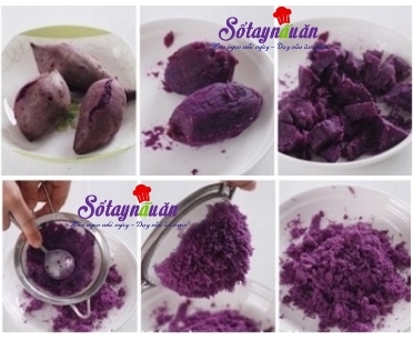 Cách làm bánh trung thu hạt sen khoai lang tím