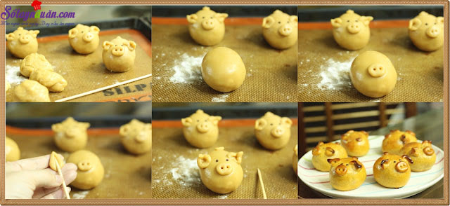 Cách làm bánh trung thu hình con heo dễ thương