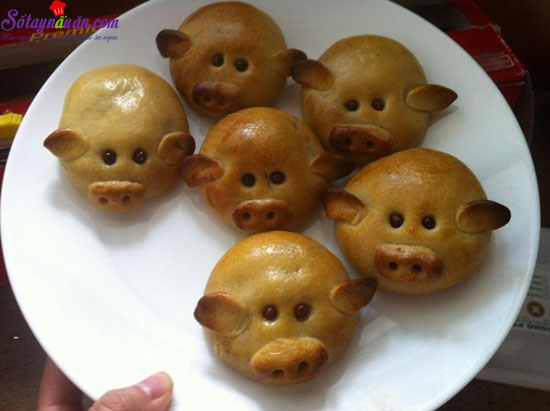 Cách làm bánh trung thu hình con heo dễ thương