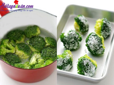 Cách làm chả tôm hấp bông cải kiểu Trung Hoa