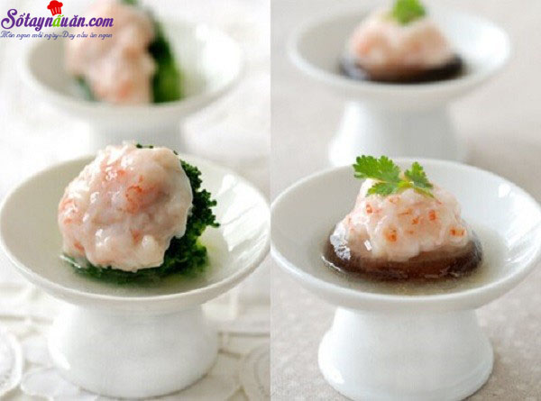 Cách làm chả tôm hấp bông cải kiểu Trung Hoa