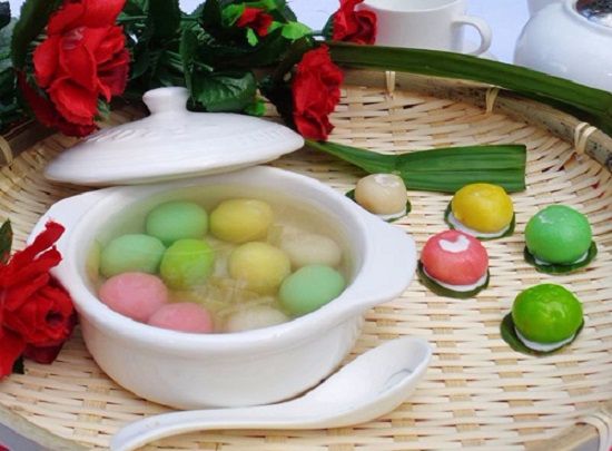 Cách làm chè trôi nước ngũ sắc thơm ngon