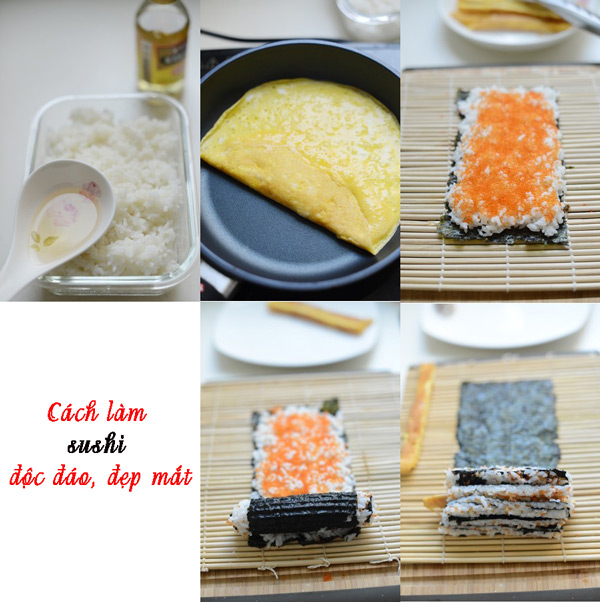 Cách làm sushi Hàn Quốc cuộn trứng tại nhà ngon NGẤT trời xanh
