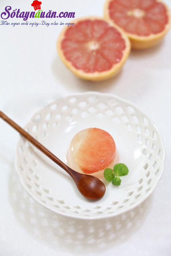 Cách làm thạch bưởi đào giải nhiệt mát lạnh ngày hè