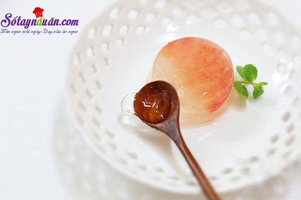 Cách làm thạch bưởi đào giải nhiệt mát lạnh ngày hè
