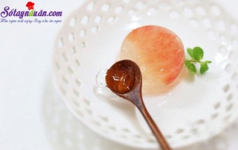 Cách làm thạch bưởi đào giải nhiệt mát lạnh ngày hè