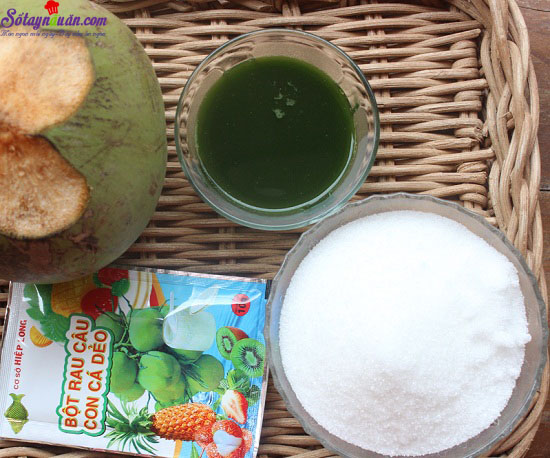 Cách làm thạch dừa lá dứa thơm ngon mát rượi