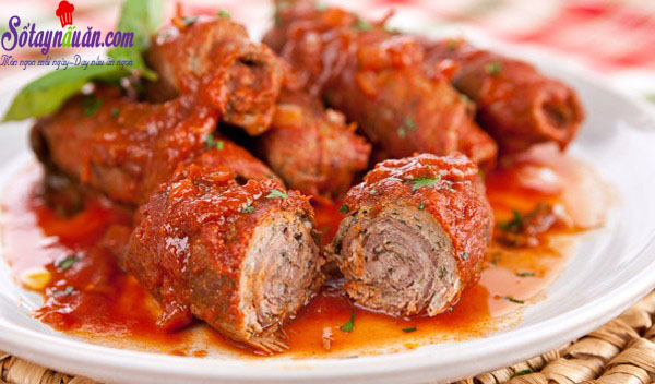 Cách làm thịt bò cuộn braciole ăn với pasta kiểu Ý ngon tuyệt