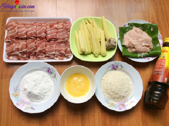 Cách làm thịt bò cuốn ngô non ngon tuyệt