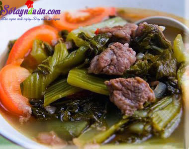 Cách làm thịt bò xào cải chua ngon