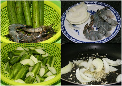 Cách làm tôm xào mướp hương