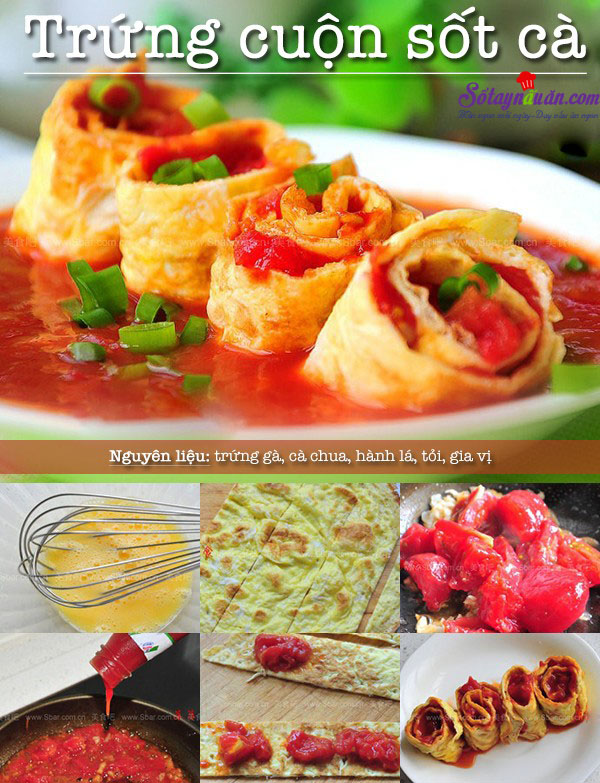 Cách làm trứng cuộn sốt cà đơn giản giàu dinh dưỡng