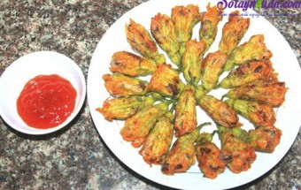 Cách nấu bông bí nhồi thịt chiên giòn