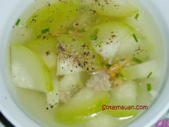 Cách nấu canh bí xanh (bí đao) với thịt nạc