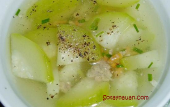 Cách nấu canh bí xanh (bí đao) với thịt nạc