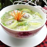 Cách nấu canh bí xanh nhồi thịt