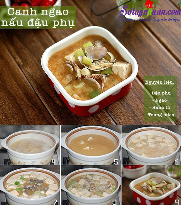 Cách nấu canh ngao đậu phụ ngon tuyệt