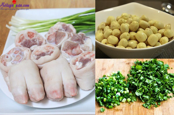 Cách nấu cháo móng giò hạt sen ngon tuyệt