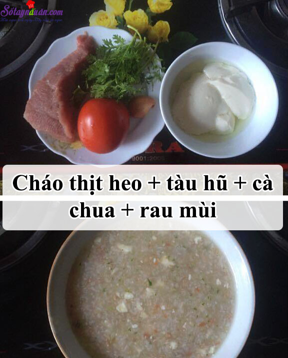 Cách nấu cháo thịt heo đậu hũ cho bé ăn dặm