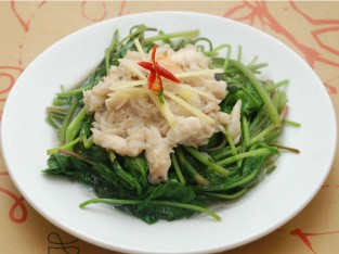 Cải bó xôi xào hải sản