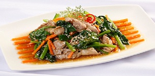 Cải bó xôi xào thịt