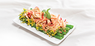 Cải ngồng trộn gà xé