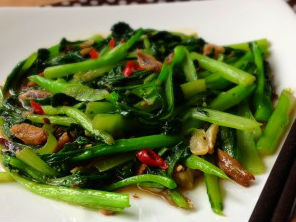 Cải ngồng xào cá mặn