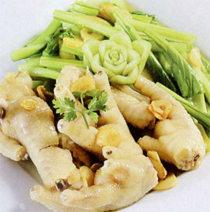 Cải ngọt xào chân gà