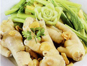 Cải ngọt xào chân gà