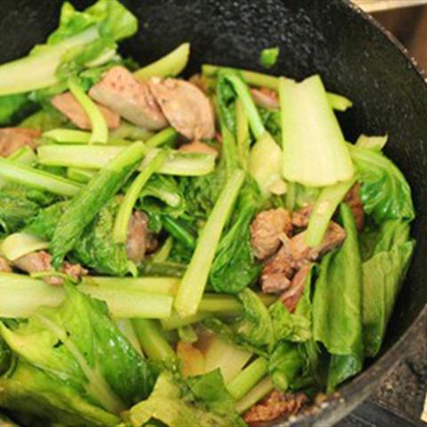 Cách làm cải ngọt xào gan gà