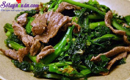 Cải ngọt xào thịt bò ngon đúng điệu