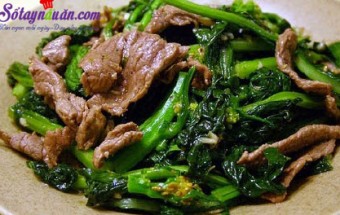 Cải ngọt xào thịt bò ngon đúng điệu