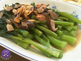 Cải rổ sốt nấm hương