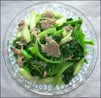 Cải rổ xào thịt bò