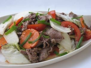 Cải thảo xào thịt bò