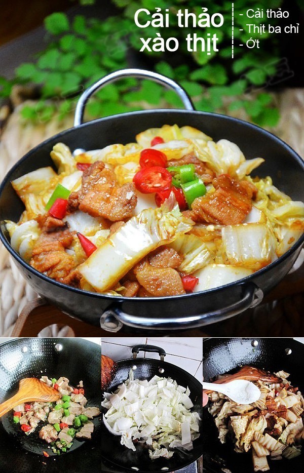 Cải thảo xào thịt