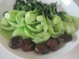 Cải thìa xào nấm