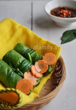 Cải xanh cuốn tôm thịt - món ngon mùa hè
