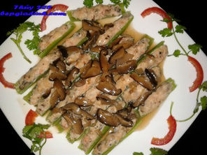 Cải xanh nhồi tôm gà