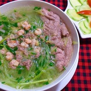 Cách làm canh bầu nấu tôm