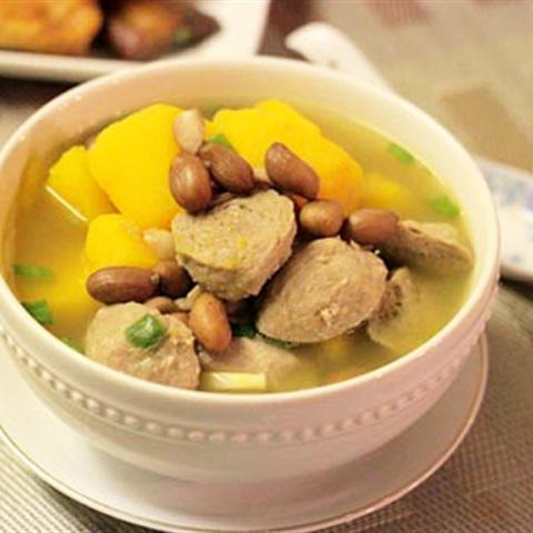 Cách làm canh bí đỏ bò viên
