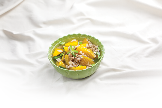 Canh bí đỏ đậu phộng