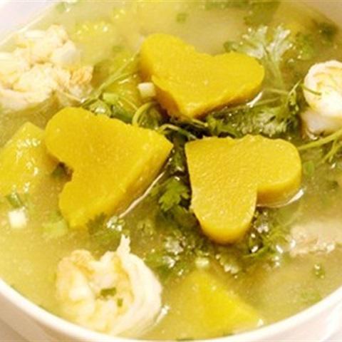 Cách làm canh bí đỏ nấu sườn tôm