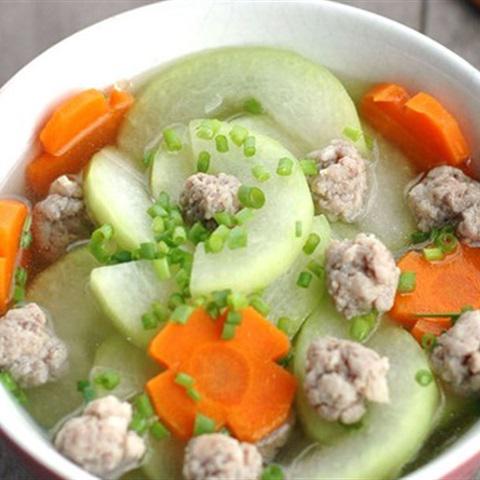 Cách làm canh bí nấu thịt viên