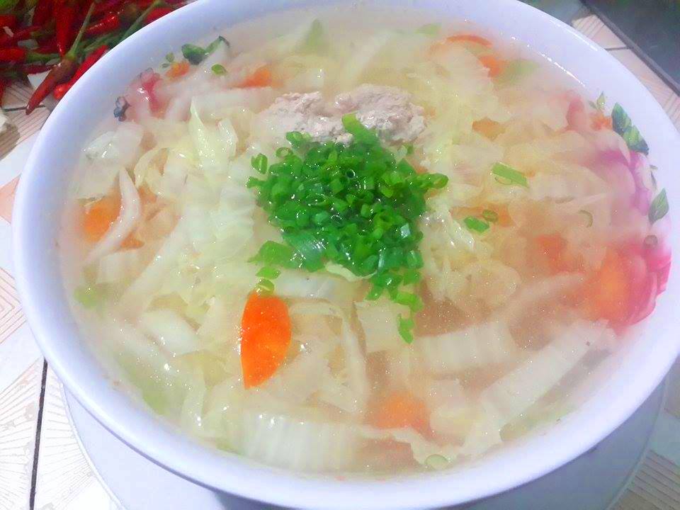 Canh cải thảo thịt nạc ngọt mát