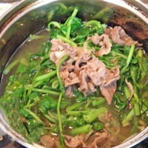 Cách làm canh cải xoong thịt bò