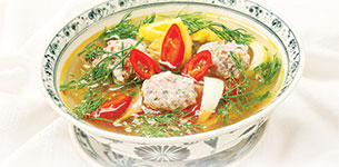 Canh chả mực thì là