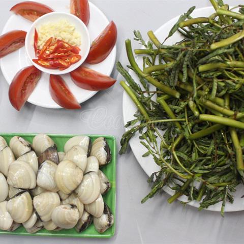 Cách làm canh chua rau nhút nấu nghêu