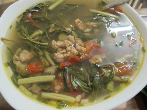 Canh chua sấu thịt rau rút